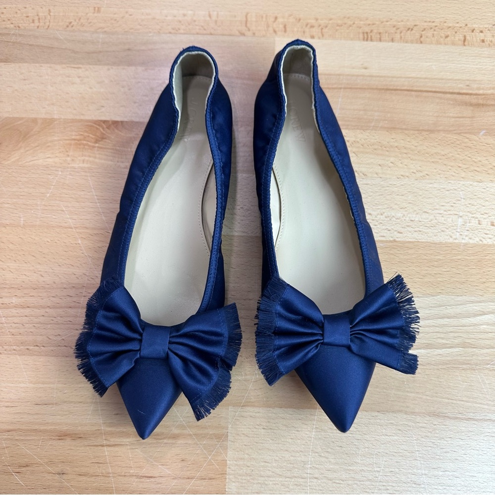 J. Crew Navy Flats with Bow